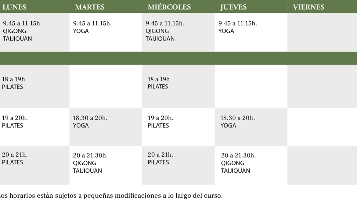 Horario de clases