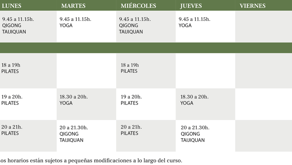 Horario de clases