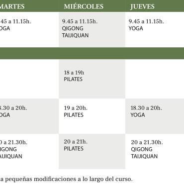 Horario de clases